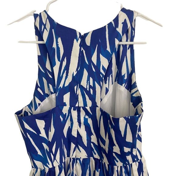 Milly Brushstroke Isadora Cobalt  V-Neck Dress Sz 2 - Picture 4 of 8